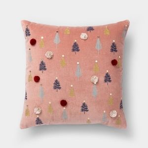ISO Target Opalhouse Christmas Holiday Winter Pillow Embroidered Trees